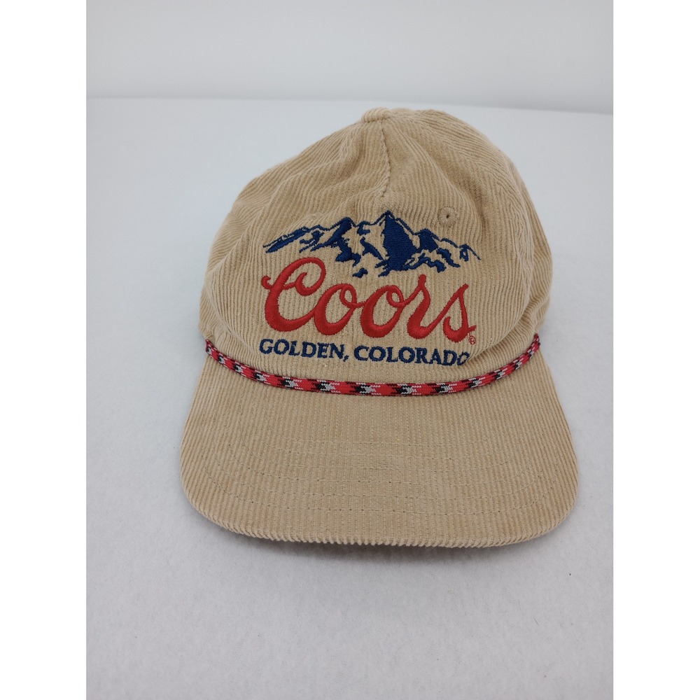 Coors Snapback Hat Mens Tan Rope Embroidered Golden Colorado